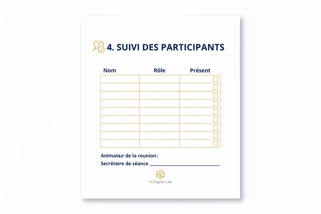 Agenda de Réunion | Compte-Rendu & Suivi Professionnel - H Digital Lab