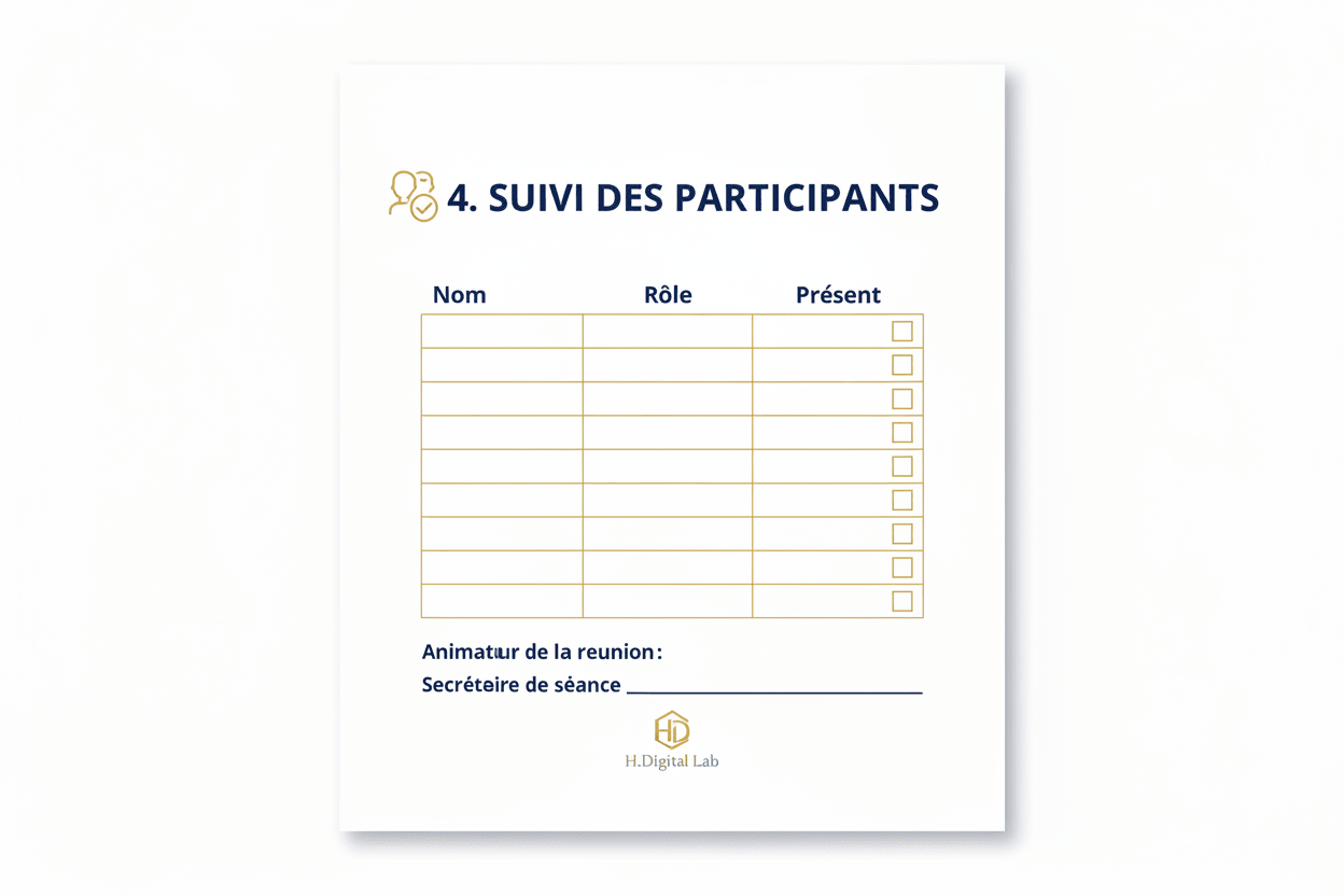 Agenda de Réunion | Compte-Rendu & Suivi Professionnel - H Digital Lab