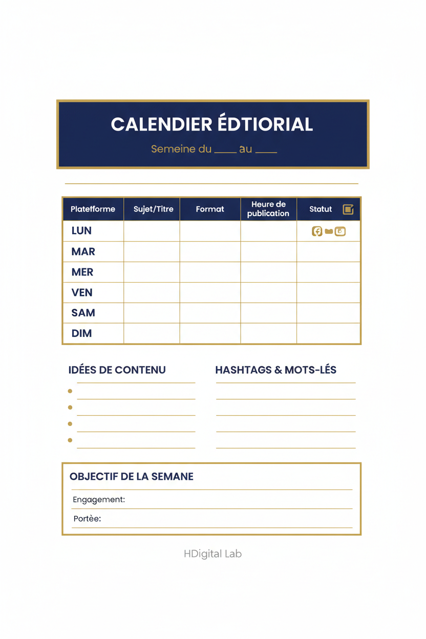 Carte – Calendrier Éditorial
