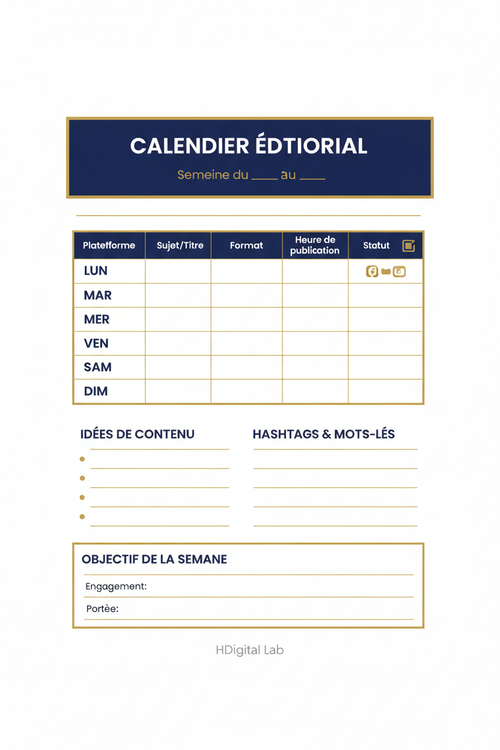 Carte – Calendrier Éditorial