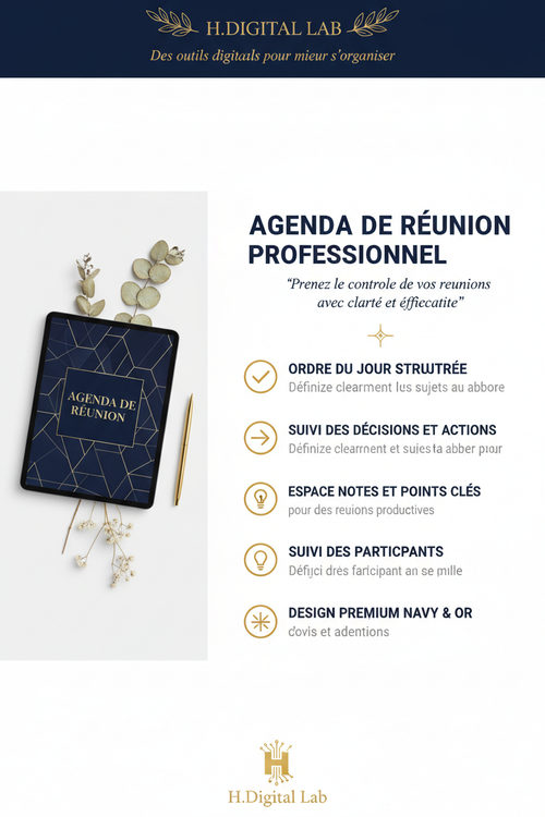 1. Hero - Agenda de Réunion Professionnel