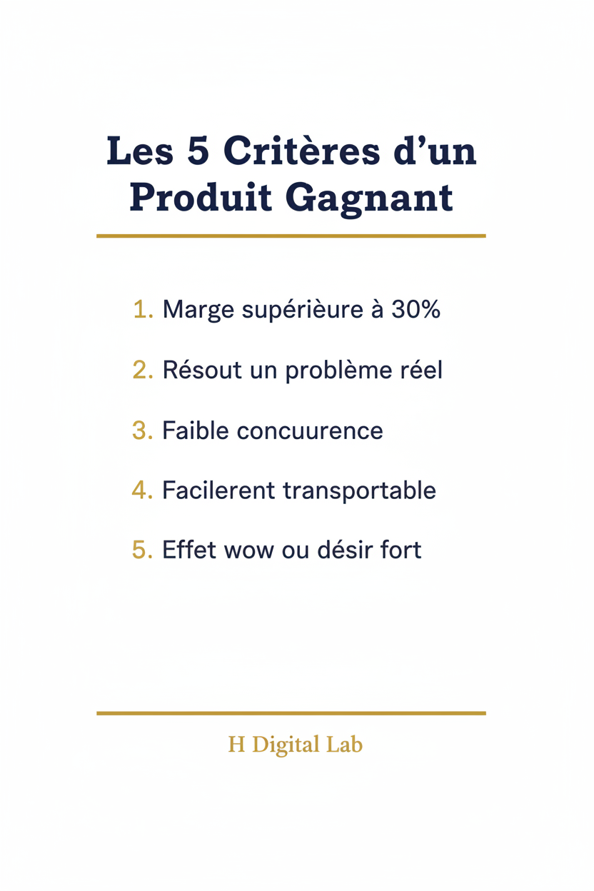 Page 3 — Les 5 Critères d'un Produit Gagnant