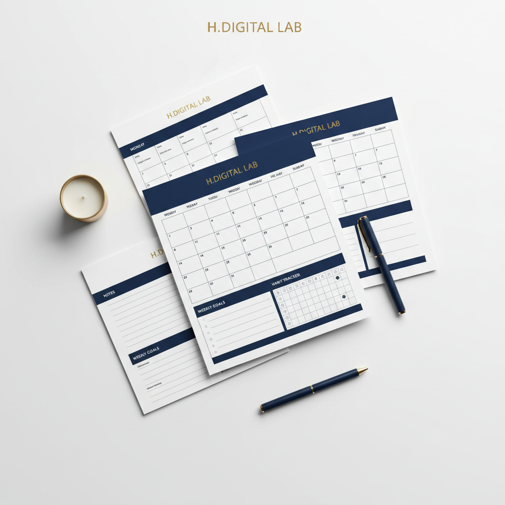 Flat lay Planner Hebdomadaire