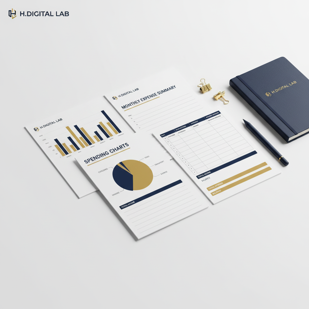 Flat lay Suivi des Dépenses
