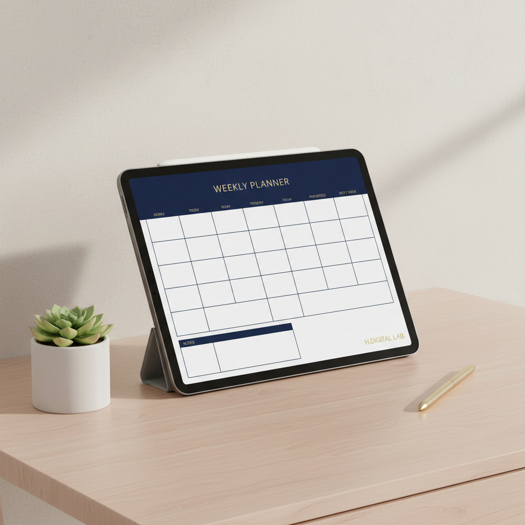 Mockup iPad Planner Hebdomadaire