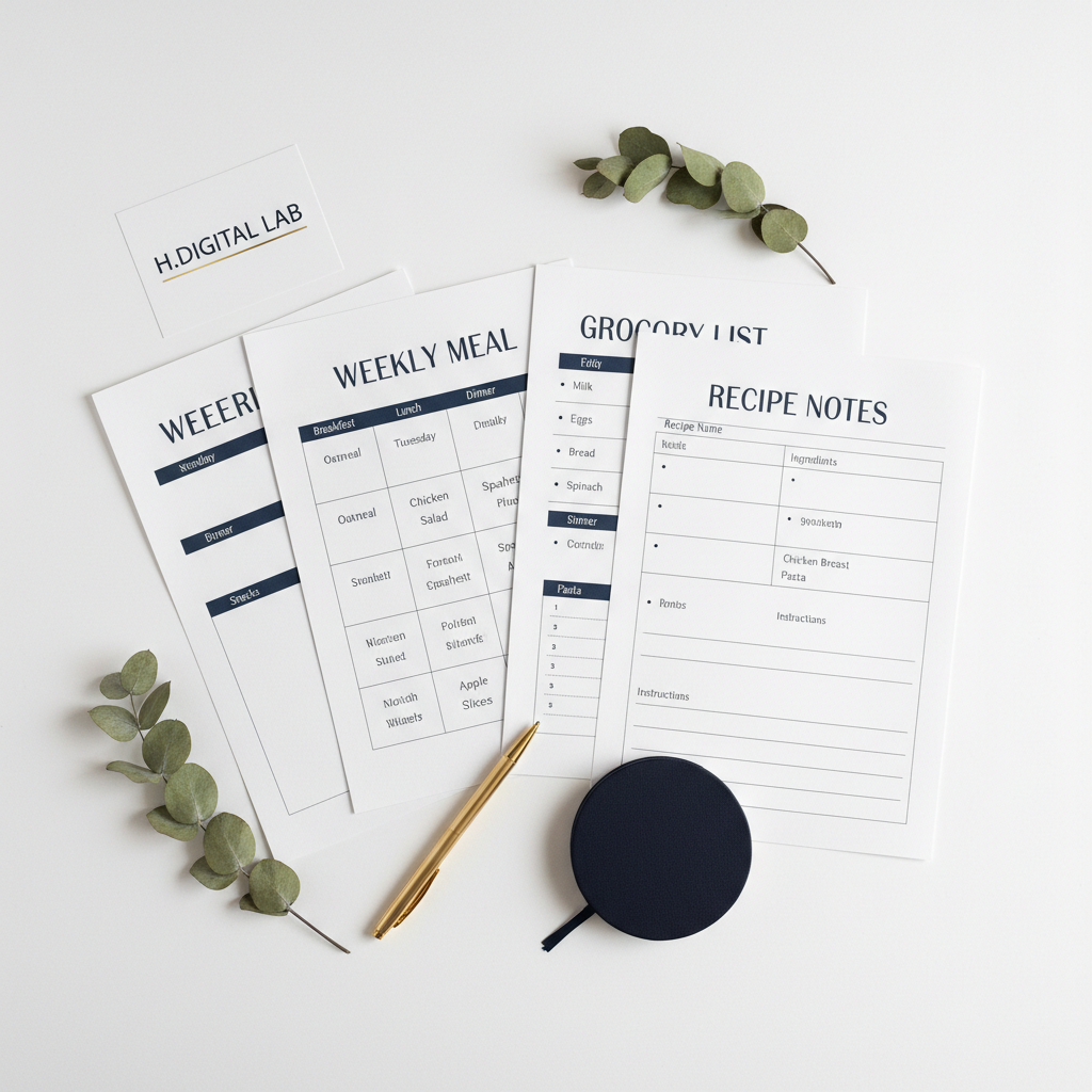 Flat lay Meal Planner