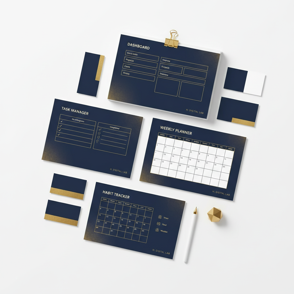 Flat lay Pack Notion Productivité