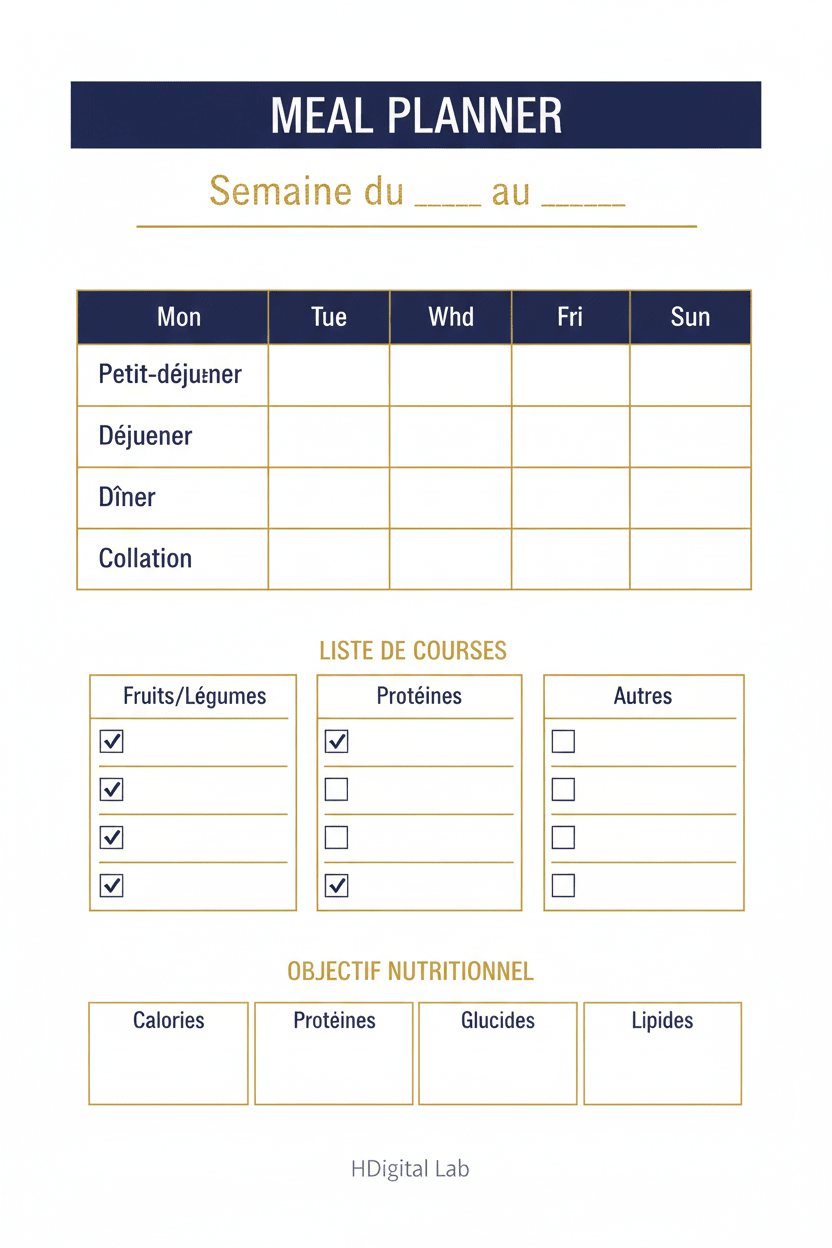 Pack Planners Complet | Quotidien + Hebdomadaire + Mensuel+Meal planner - H Digital Lab
