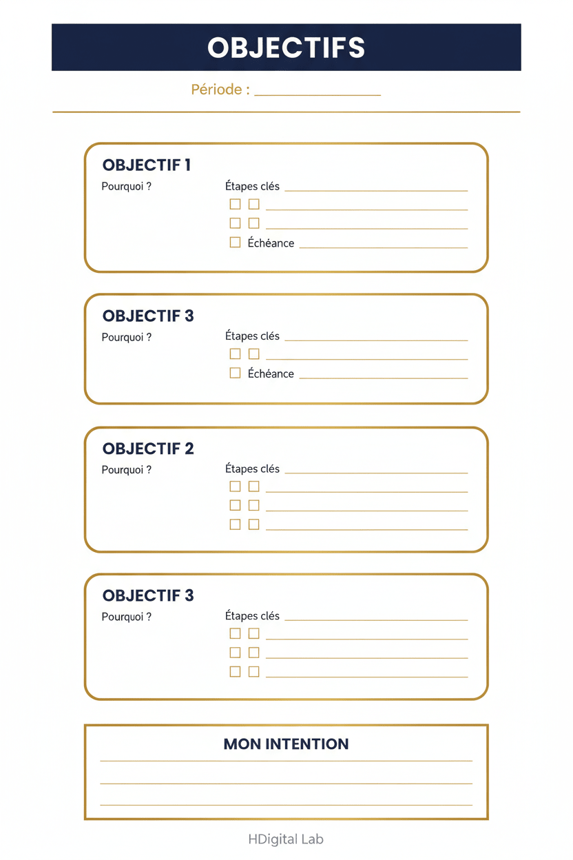 Pack Planners Complet | Quotidien + Hebdomadaire + Mensuel+Meal planner - H Digital Lab