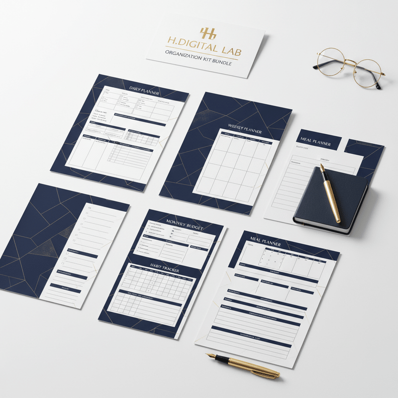 Pack Planners Complet | Quotidien + Hebdomadaire + Mensuel+Meal planner - H Digital Lab