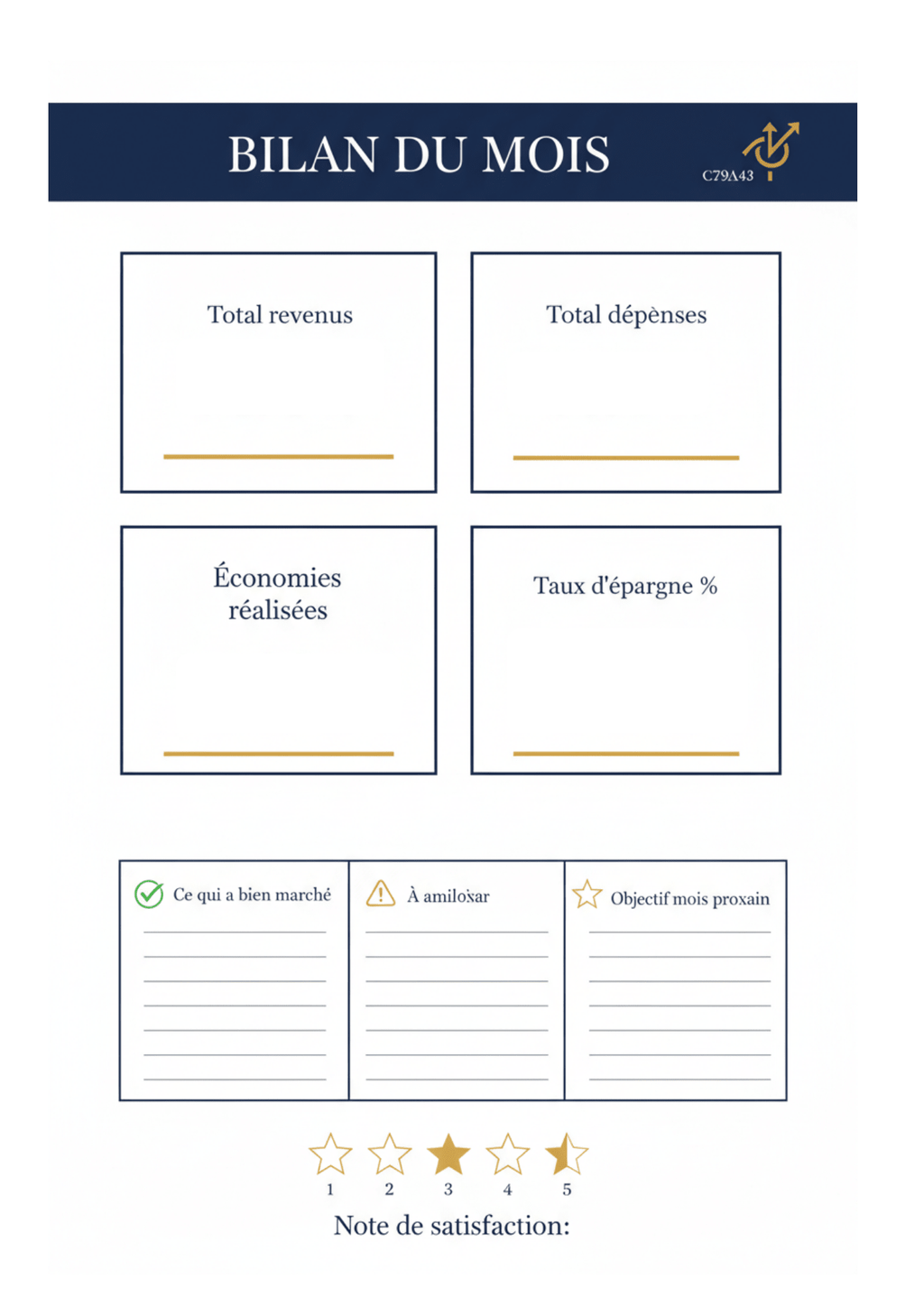 Planner Budget du Mois | Suivi Dépenses & Épargne - H Digital Lab