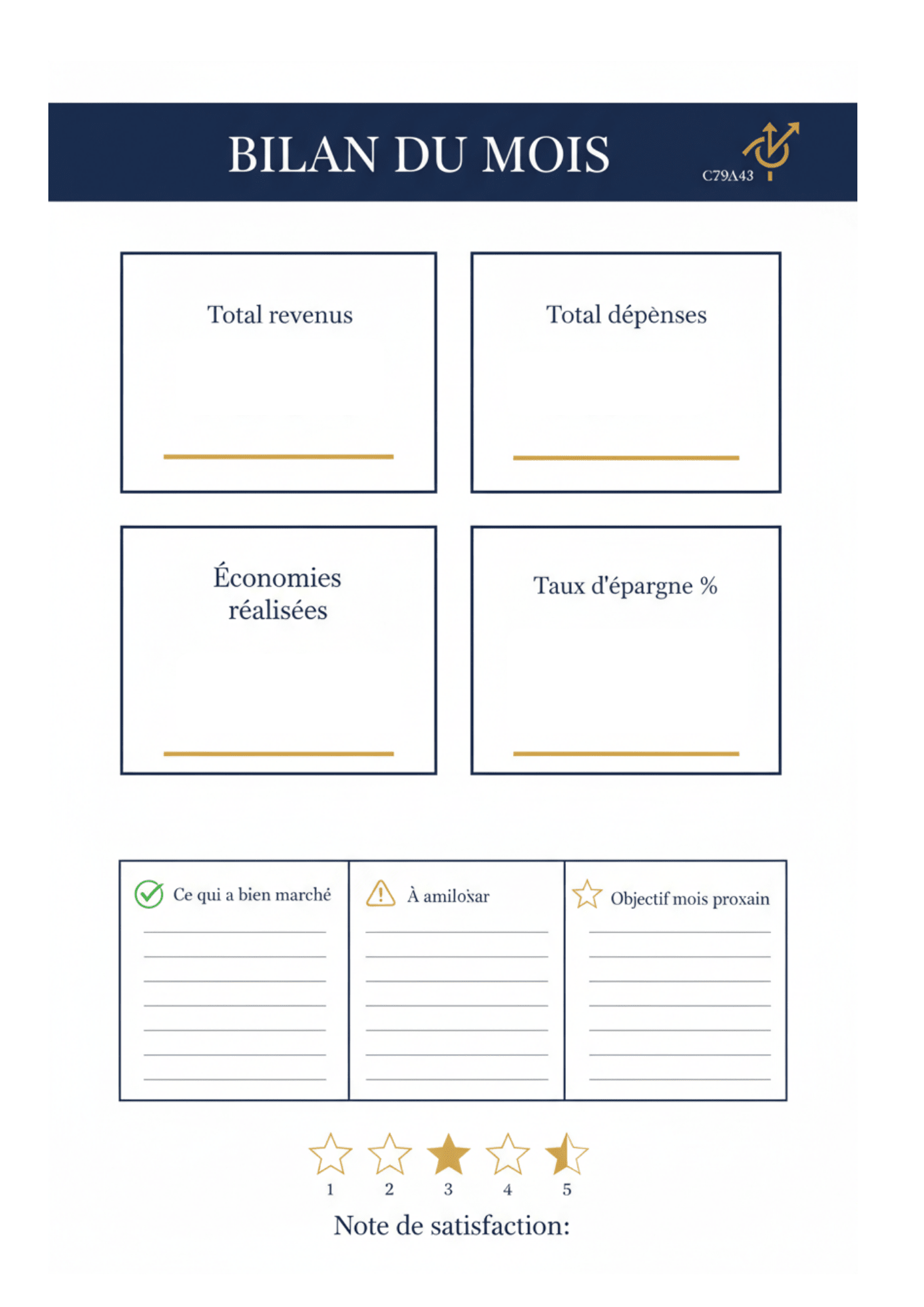 Planner Budget du Mois | Suivi Dépenses & Épargne - H Digital Lab