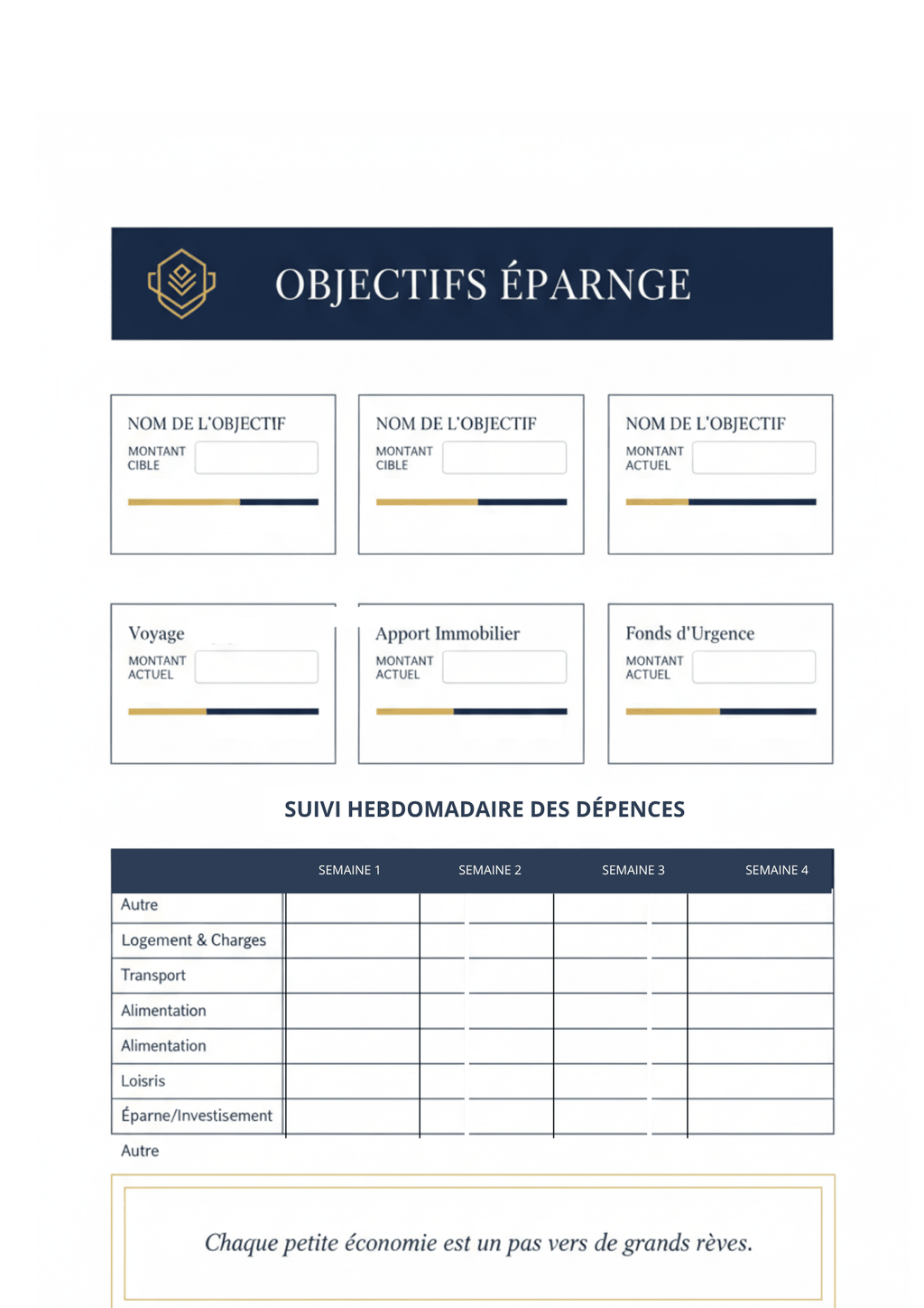 Planner Budget du Mois | Suivi Dépenses & Épargne - H Digital Lab
