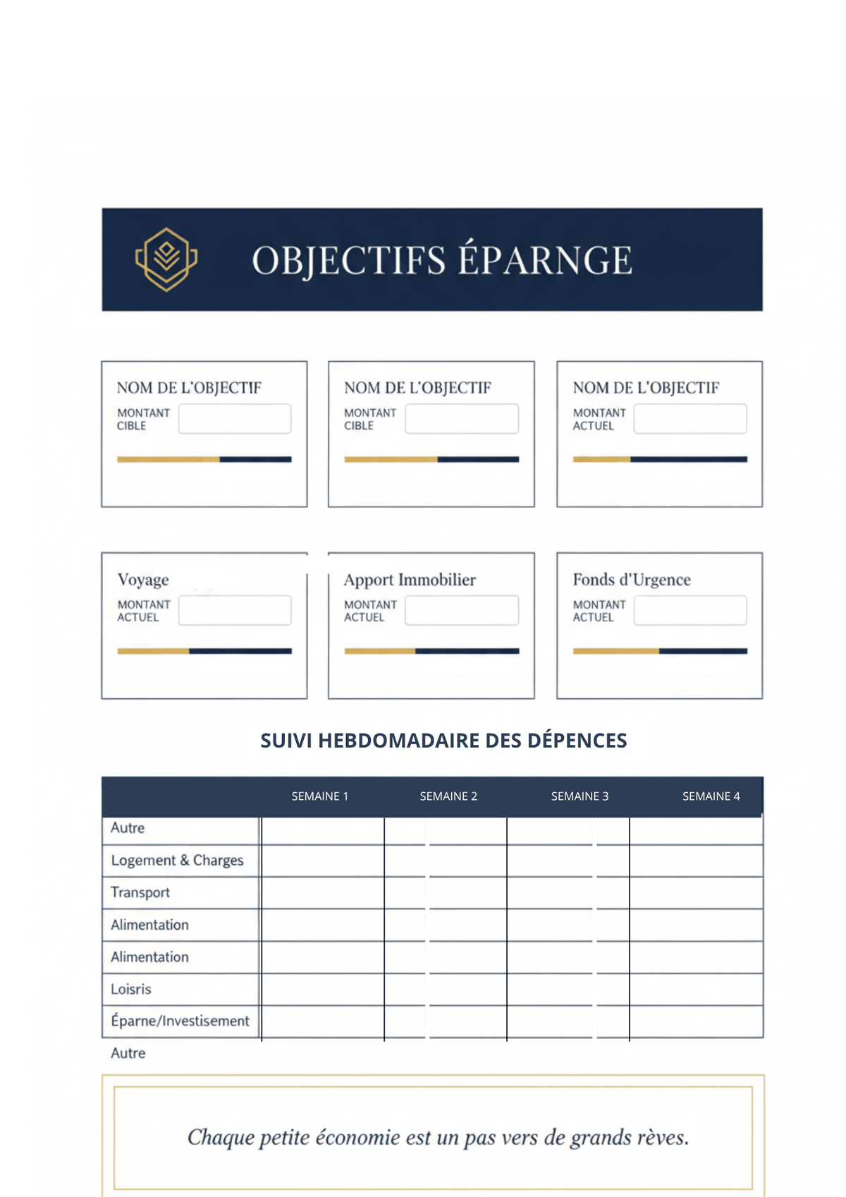 Planner Budget du Mois | Suivi Dépenses & Épargne - H Digital Lab