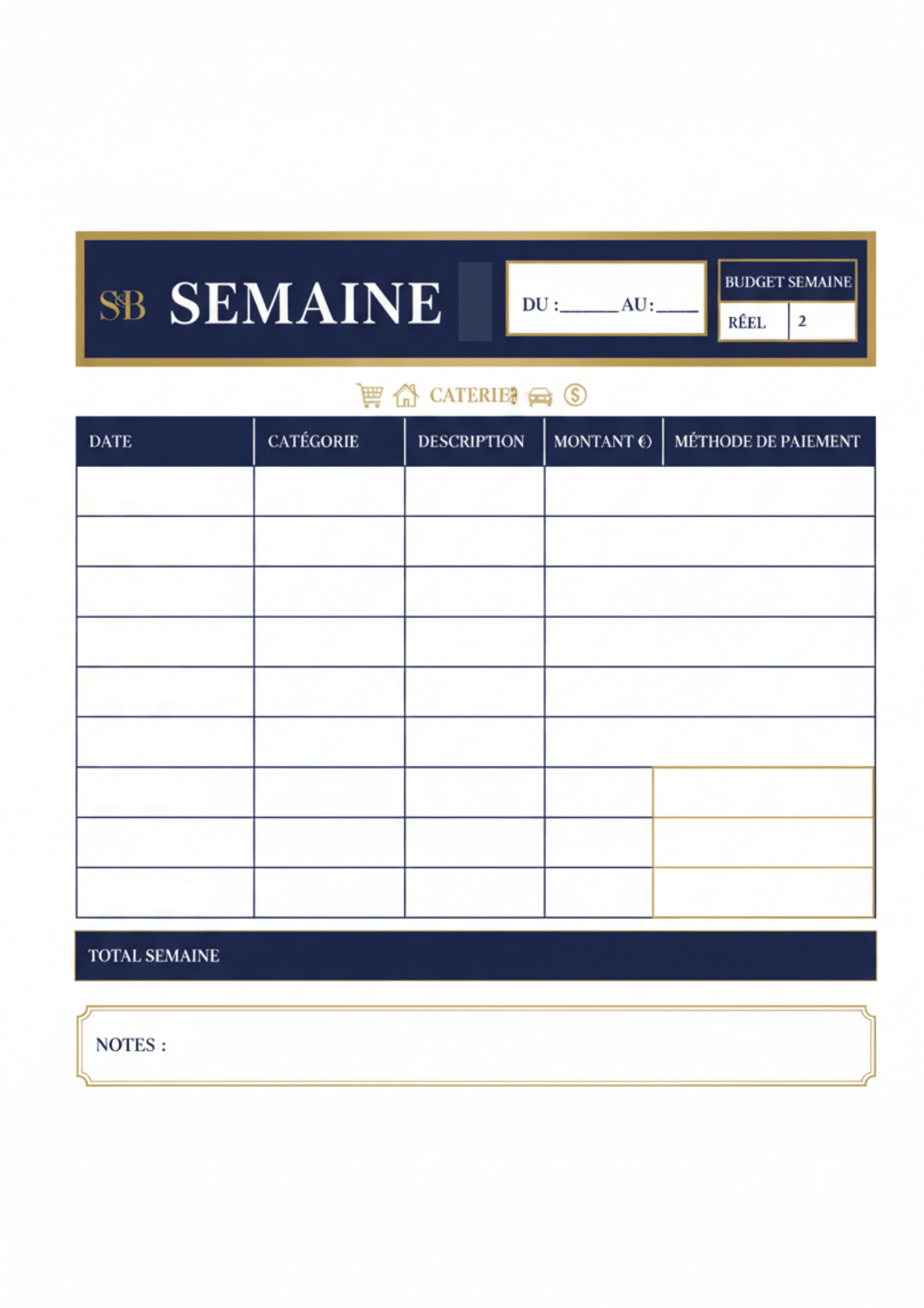 Planner Budget du Mois | Suivi Dépenses & Épargne - H Digital Lab