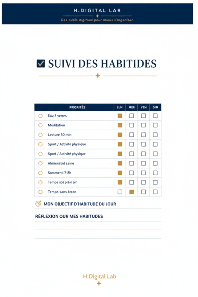 Planner Quotidien | Organiseur Journalier à Télécharger - H Digital Lab