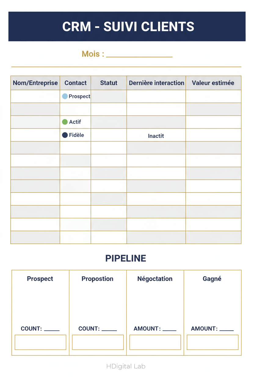 Template Notion Productivité | Dashboard Structuré Téléchargeable - H Digital Lab